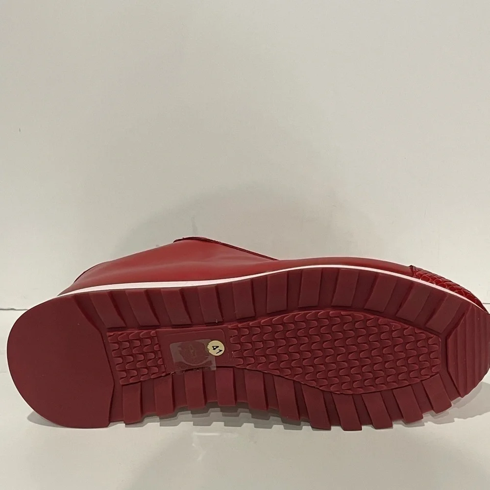 Fennix Italy shoes casual sneaker red leather calf/alligator